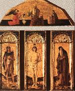 BELLINI, Giovanni St Sebastian Triptych oil painting artist